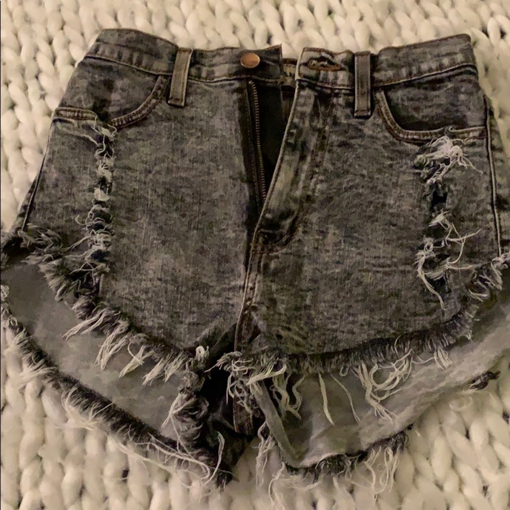 High rise jean shorts